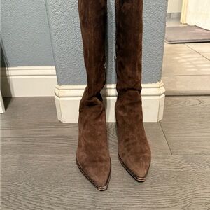 Dolce Vita Dark Brown Suede Heeled Boots